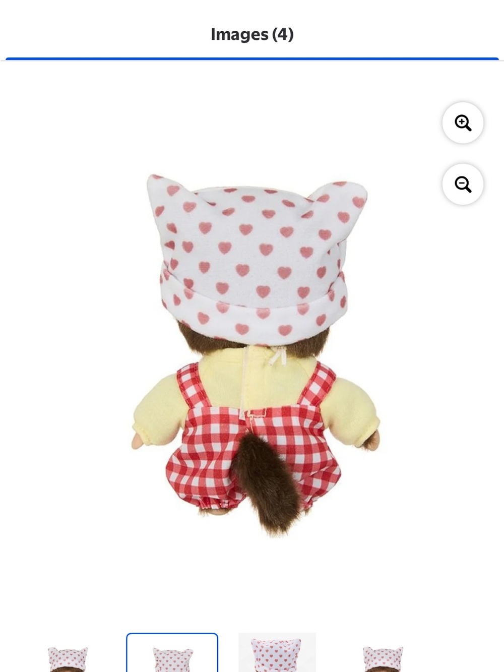 Monchhichi x Hello Kitty Gingham Bebichhichi 5.5” Plush Toy - Picture 3 of 7